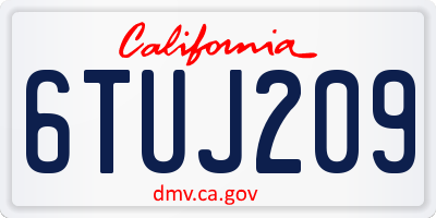 CA license plate 6TUJ209