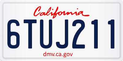 CA license plate 6TUJ211