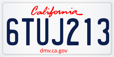 CA license plate 6TUJ213