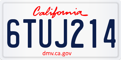 CA license plate 6TUJ214