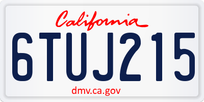 CA license plate 6TUJ215