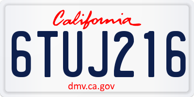 CA license plate 6TUJ216