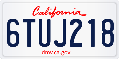 CA license plate 6TUJ218