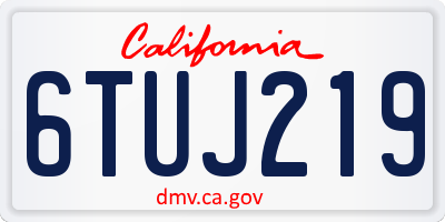 CA license plate 6TUJ219