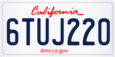 CA license plate 6TUJ220