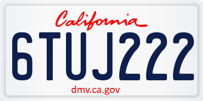 CA license plate 6TUJ222