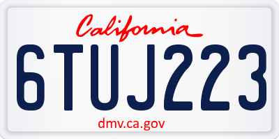 CA license plate 6TUJ223