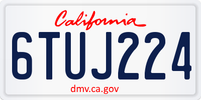 CA license plate 6TUJ224