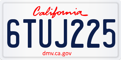 CA license plate 6TUJ225