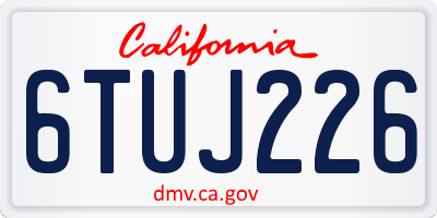 CA license plate 6TUJ226