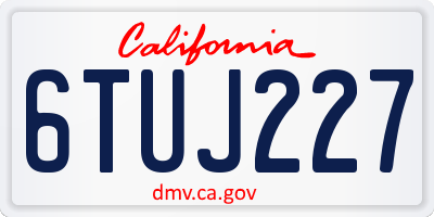 CA license plate 6TUJ227