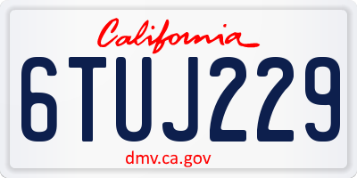 CA license plate 6TUJ229