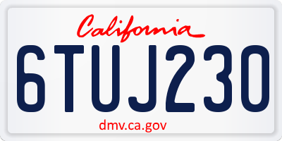 CA license plate 6TUJ230