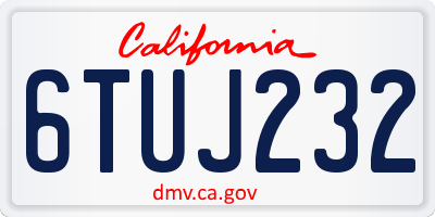 CA license plate 6TUJ232