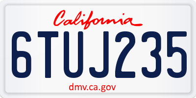 CA license plate 6TUJ235