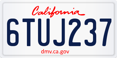 CA license plate 6TUJ237