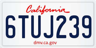 CA license plate 6TUJ239