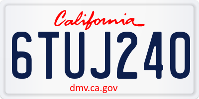 CA license plate 6TUJ240