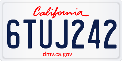 CA license plate 6TUJ242