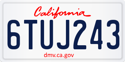 CA license plate 6TUJ243