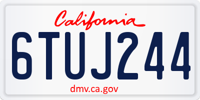 CA license plate 6TUJ244