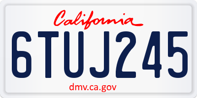 CA license plate 6TUJ245