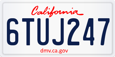 CA license plate 6TUJ247