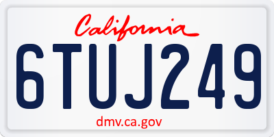 CA license plate 6TUJ249