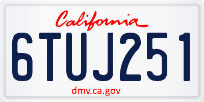 CA license plate 6TUJ251