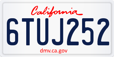 CA license plate 6TUJ252