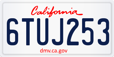 CA license plate 6TUJ253