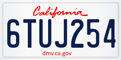 CA license plate 6TUJ254