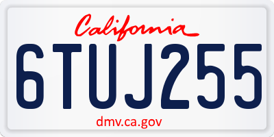 CA license plate 6TUJ255