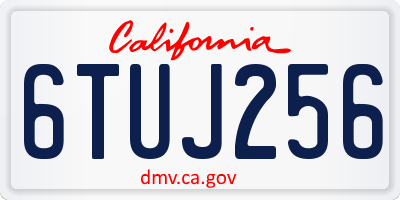 CA license plate 6TUJ256