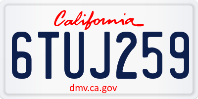 CA license plate 6TUJ259