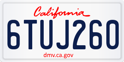 CA license plate 6TUJ260