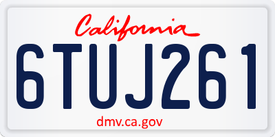 CA license plate 6TUJ261