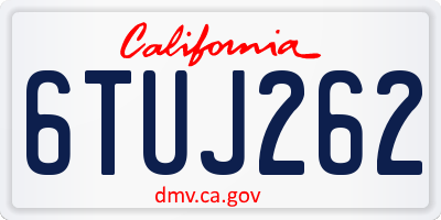 CA license plate 6TUJ262