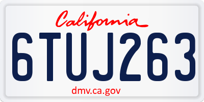 CA license plate 6TUJ263