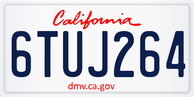 CA license plate 6TUJ264