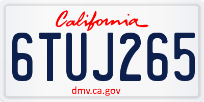 CA license plate 6TUJ265