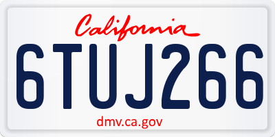 CA license plate 6TUJ266