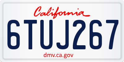 CA license plate 6TUJ267