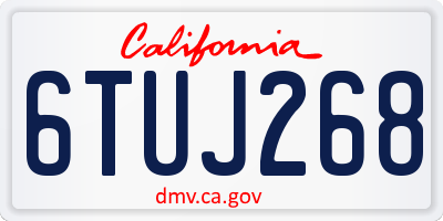 CA license plate 6TUJ268