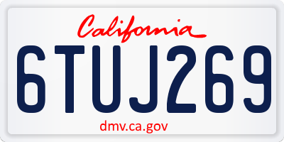 CA license plate 6TUJ269