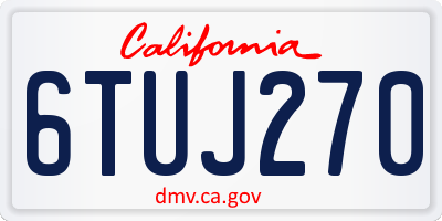 CA license plate 6TUJ270