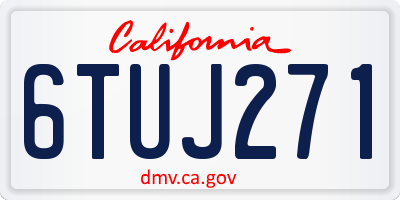 CA license plate 6TUJ271