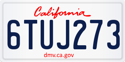 CA license plate 6TUJ273