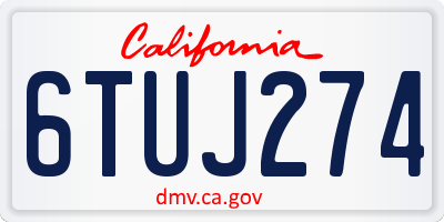 CA license plate 6TUJ274