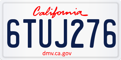 CA license plate 6TUJ276